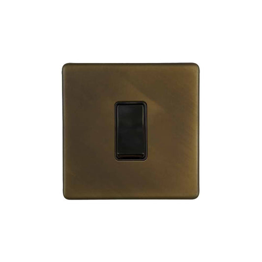 The Westminster Collection Vintage Brass 45A 1 Gang Double Pole Switch, Single Plate