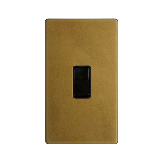 The Belgravia Collection Old Brass 45A 1 Gang Double Pole Switch, Large Plate