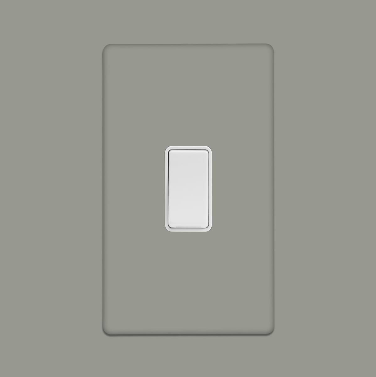 Soho Lighting Primed Paintable 45A 1 Gang Double Pole Switch Double Plate with White Switch