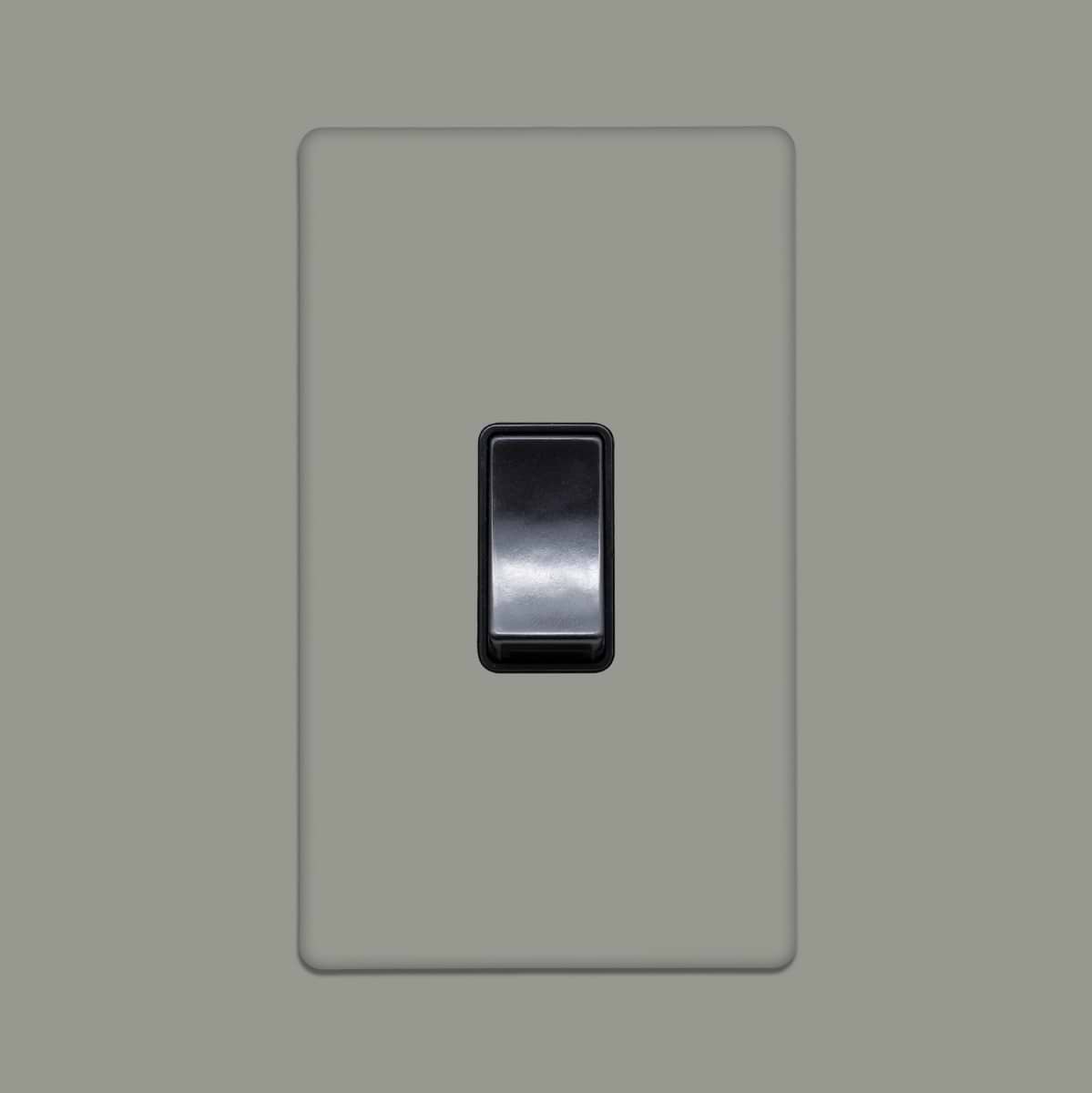 Soho Lighting Primed Paintable 45A 1 Gang Double Pole Switch Double Plate with Black Switch