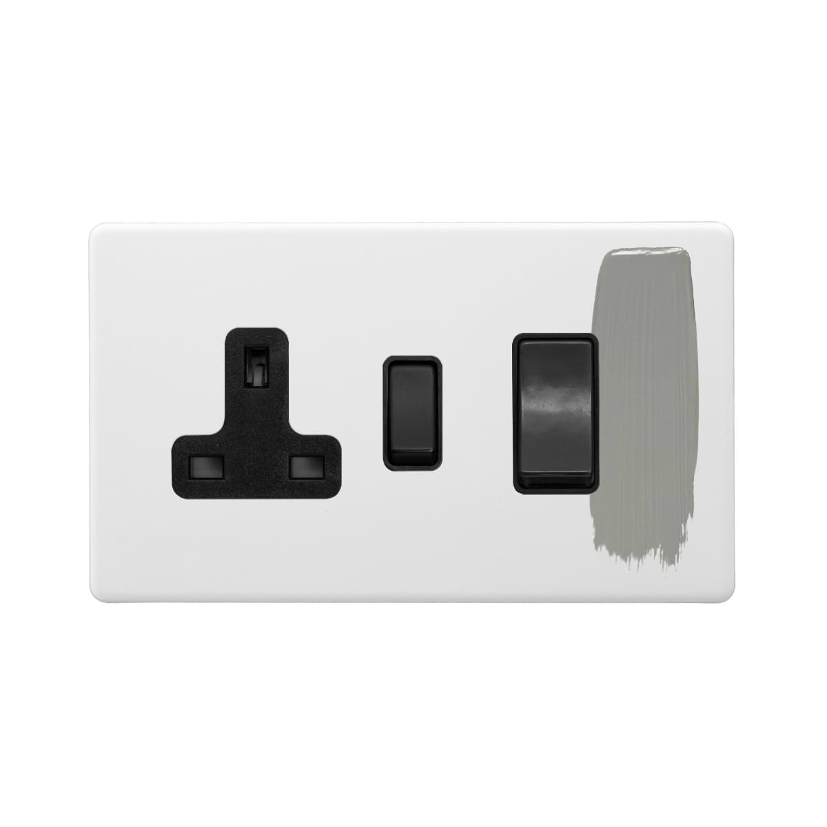Soho Lighting Primed Paintable 45A Cooker Control Unit with Matt Black Switch