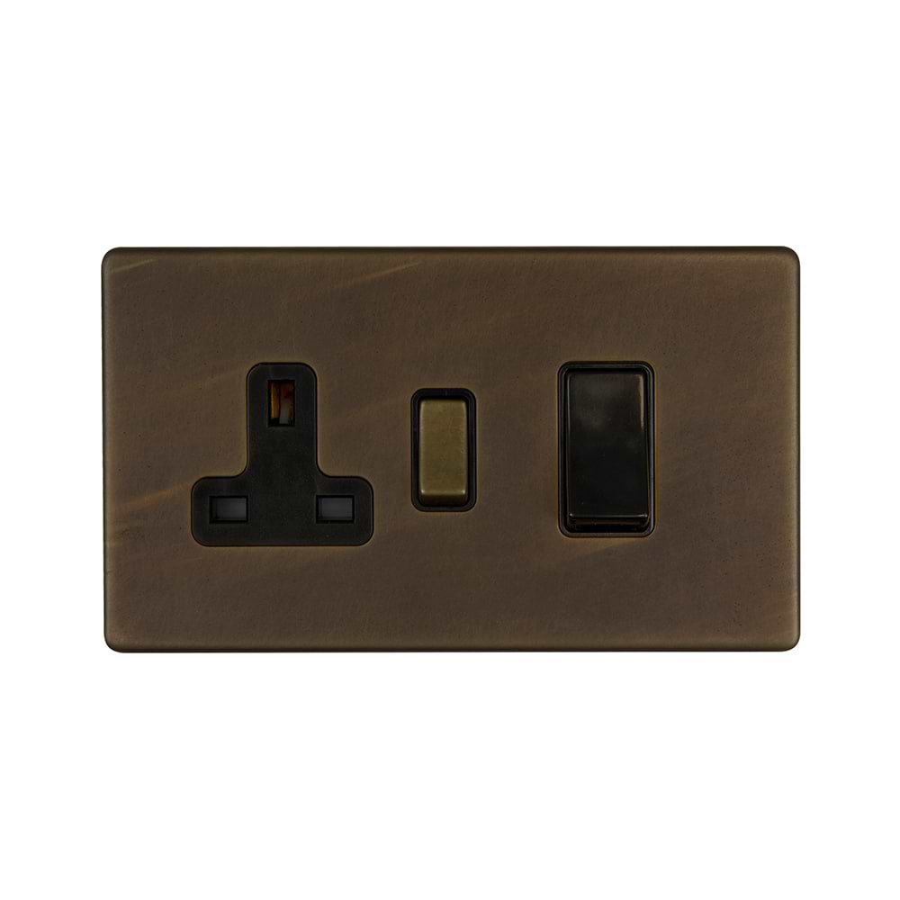 The Westminster Collection Vintage Brass Screwless 45A Cooker control