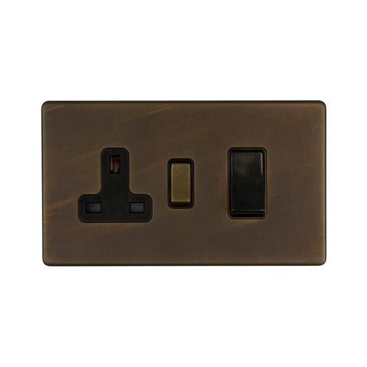 The Westminster Collection Vintage Brass Screwless 45A Cooker control