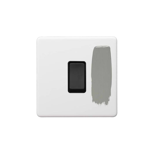 Soho Lighting Primed Paintable 1 Gang Light Switch 2 Way 10A with Matt Black Switch