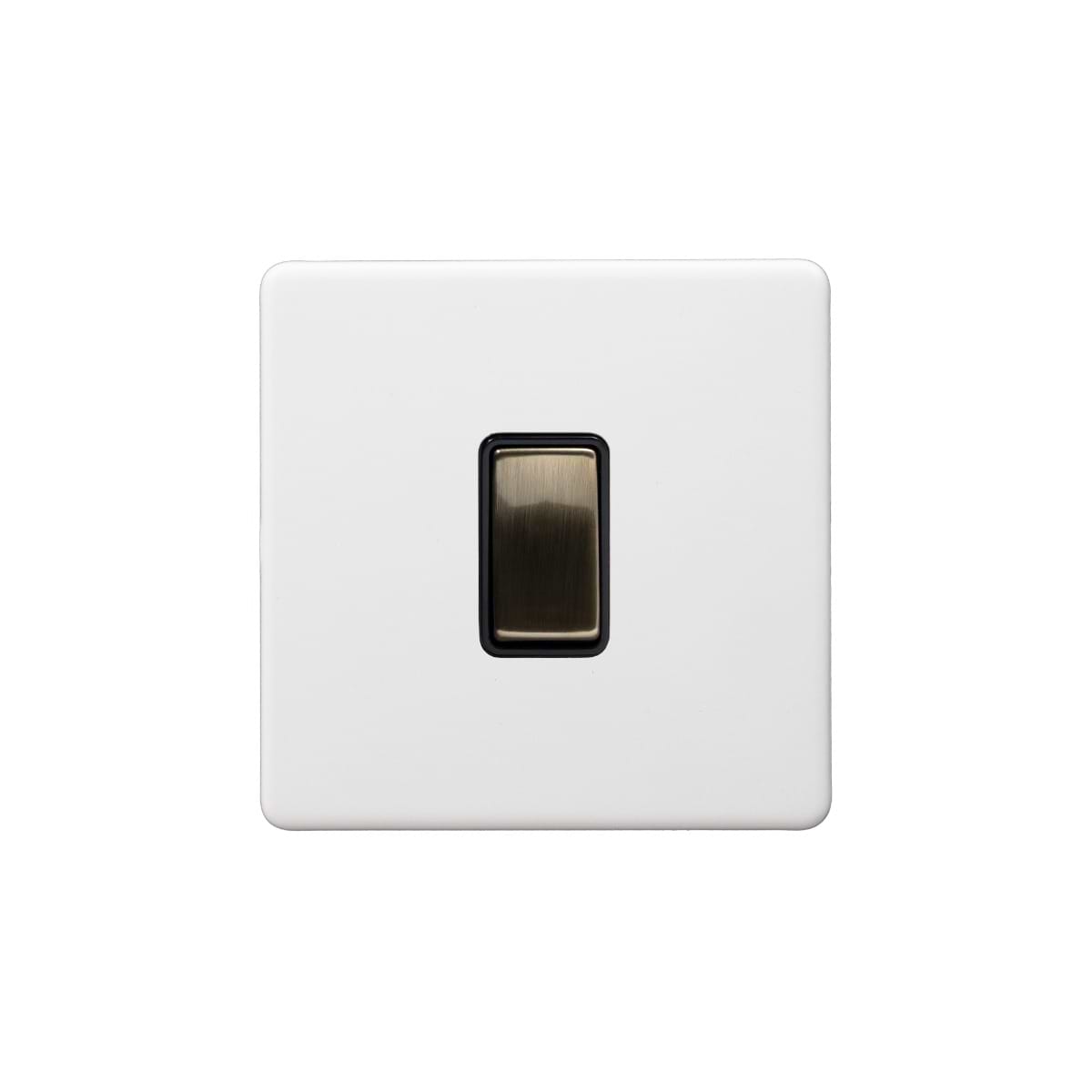 Soho Lighting Primed Paintable 1 Gang Light Switch 2 Way 10A with Antique Brass Switch