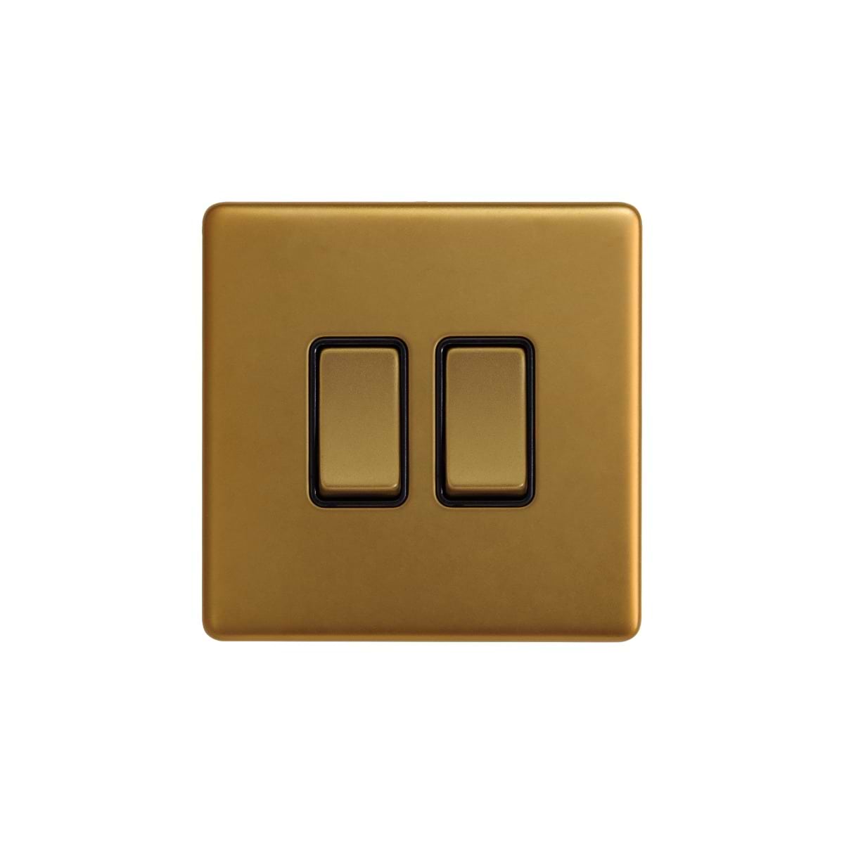 The Sloane Collection Antique Gold 10A 2 Gang 2 Way Switch