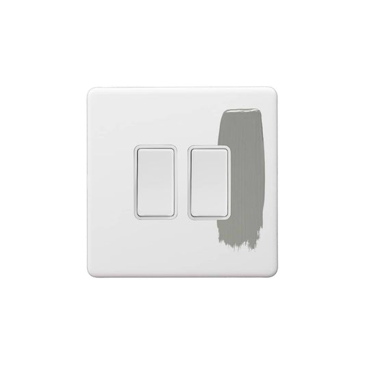 Soho Lighting Primed Paintable 2 Gang Light Switch 2-Way 10A with White Switch