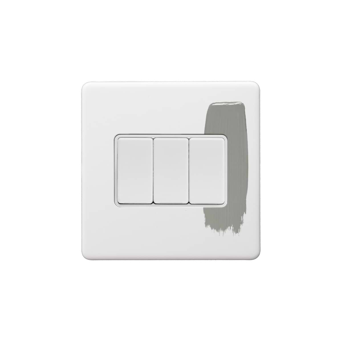 Soho Lighting Primed Paintable 3 Gang 2 Way 10A Light Switch with White Switch