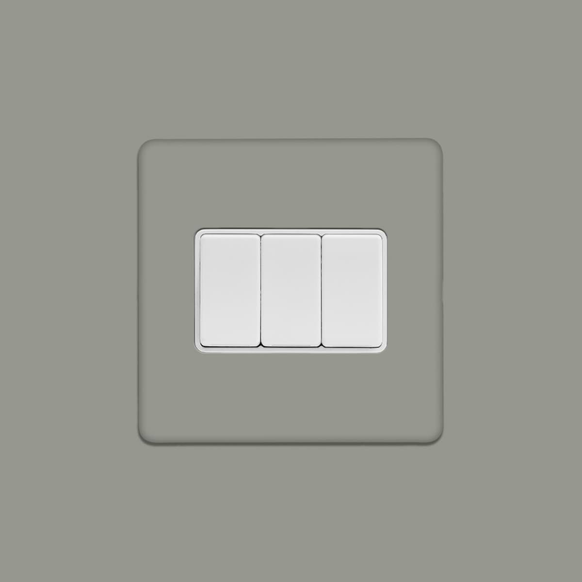 Soho Lighting Primed Paintable 3 Gang 2 Way 10A Light Switch with White Switch
