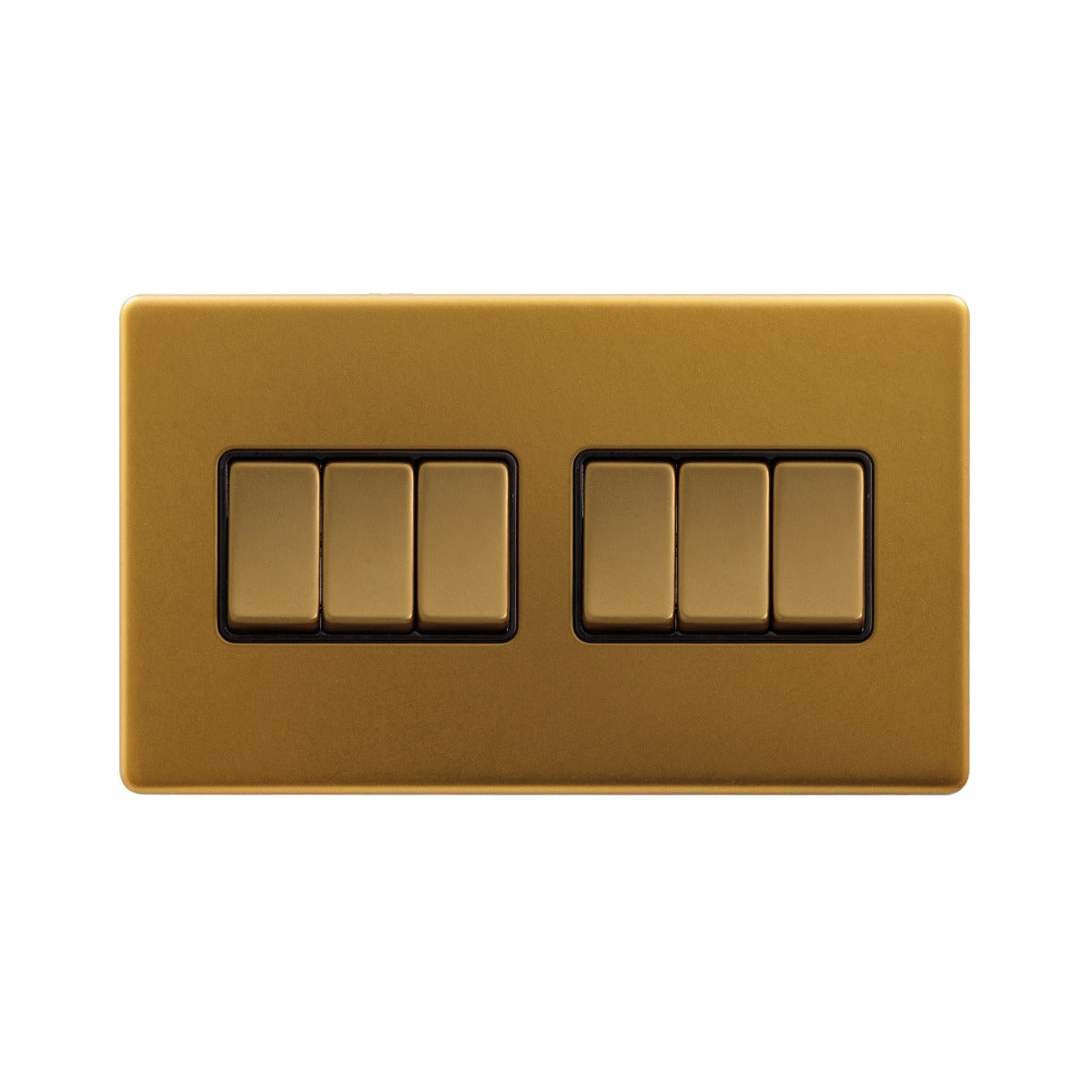 The Sloane Collection Antique Gold 10A 6 Gang 2 Way Switch