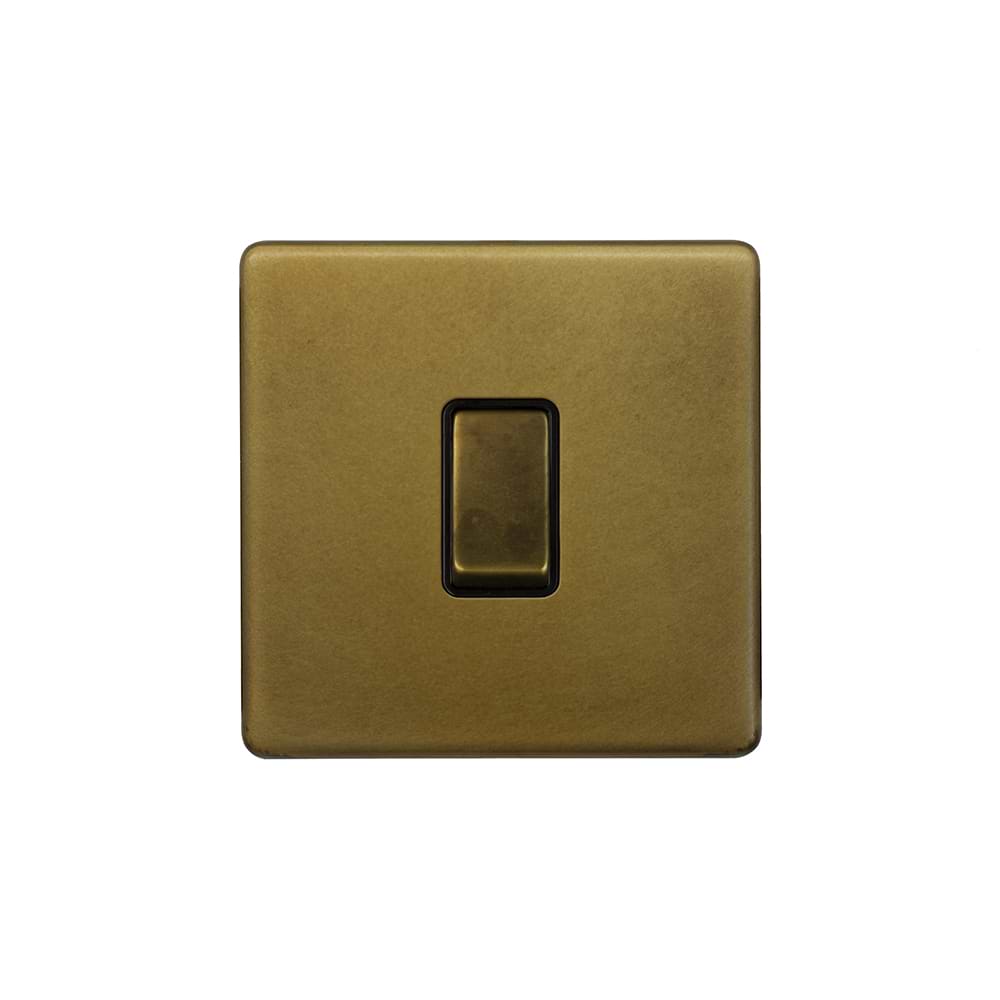 The Belgravia Collection Old Brass 10A 1 Gang Intermediate Switch