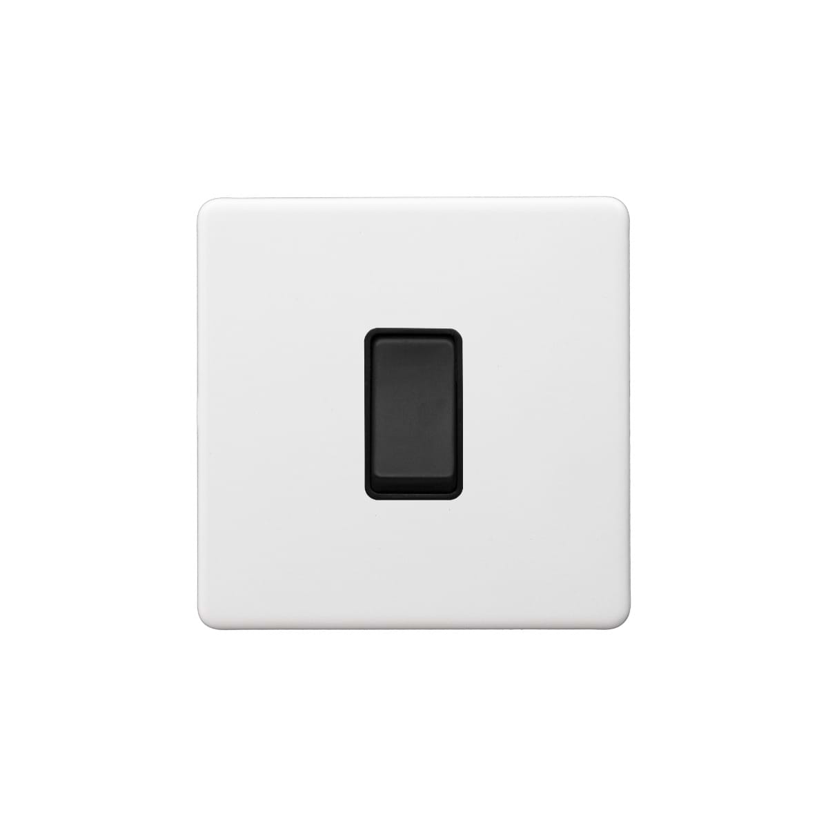 Soho Lighting Primed Paintable 1 Gang Intermediate Switch 10A with Matt Black Switch