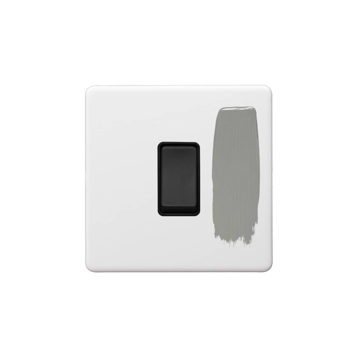 Soho Lighting Primed Paintable 1 Gang Intermediate Switch 10A with Matt Black Switch