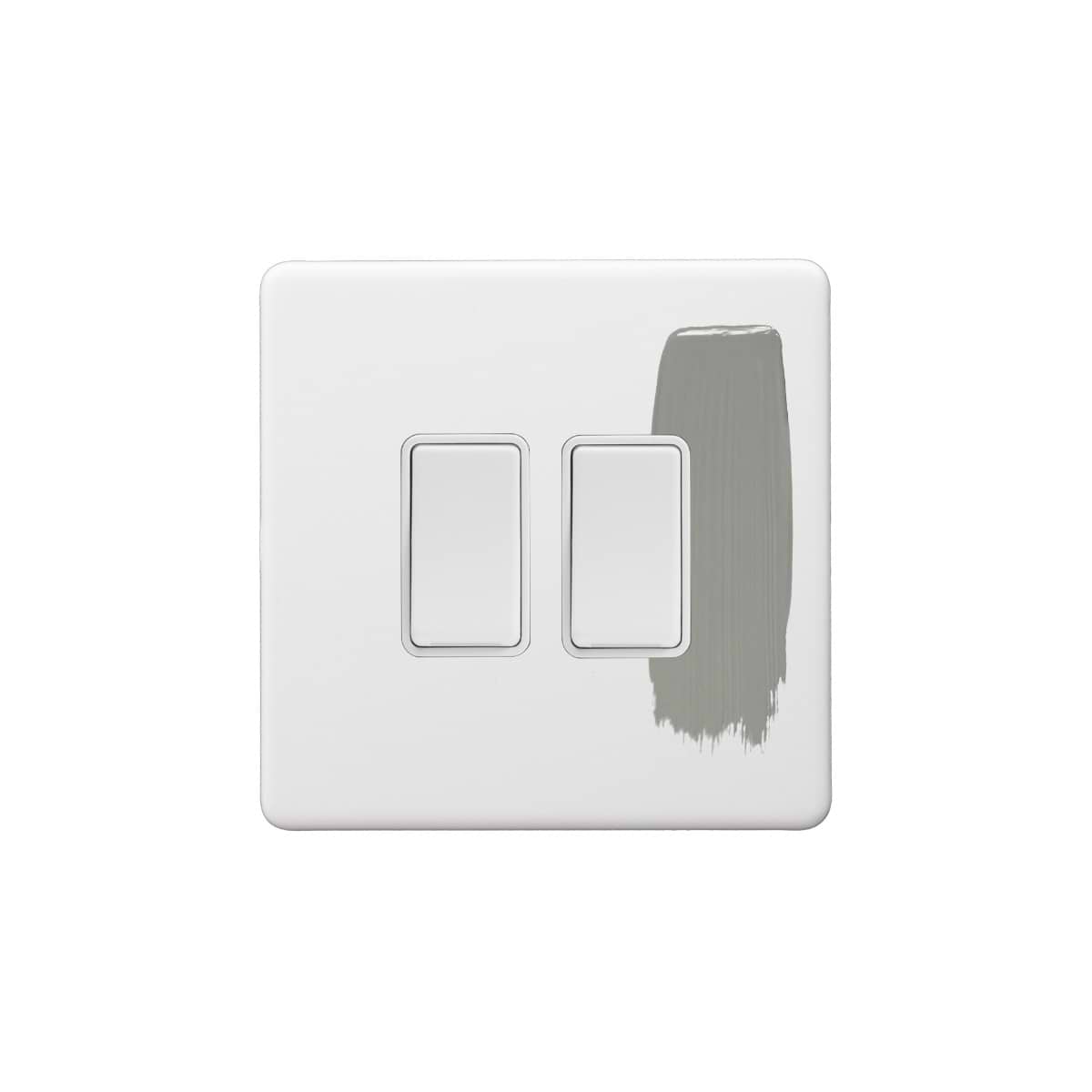 Soho Lighting Primed Paintable 2 Gang Intermediate Switch 10A with White Switch