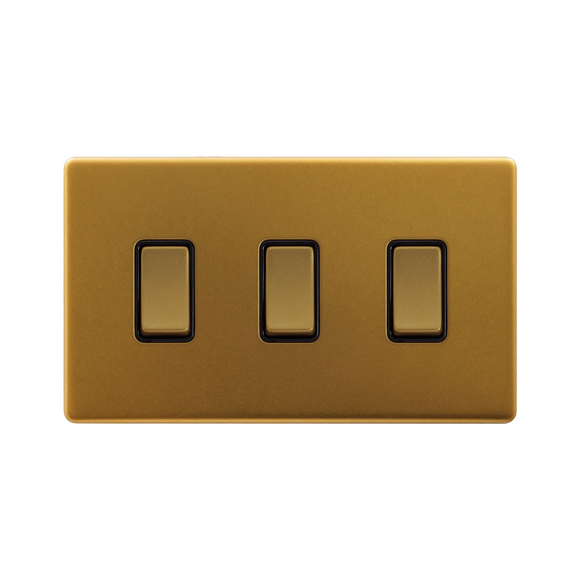 The Sloane Collection Antique Gold 3 Gang Switch With 1 Intermediate (2 x 2 Way Switch with 1 Intermediate)