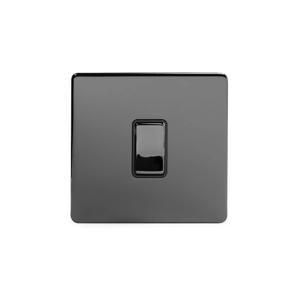 The Connaught Collection Black Nickel 1 Gang Retractive Switch Blk Ins Screwless