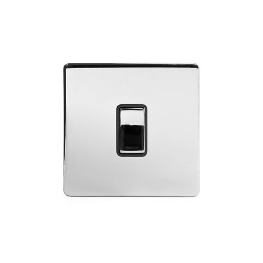 The Finsbury Collection Polished Chrome 1 Gang Retractive Switch Blk Ins Screwless