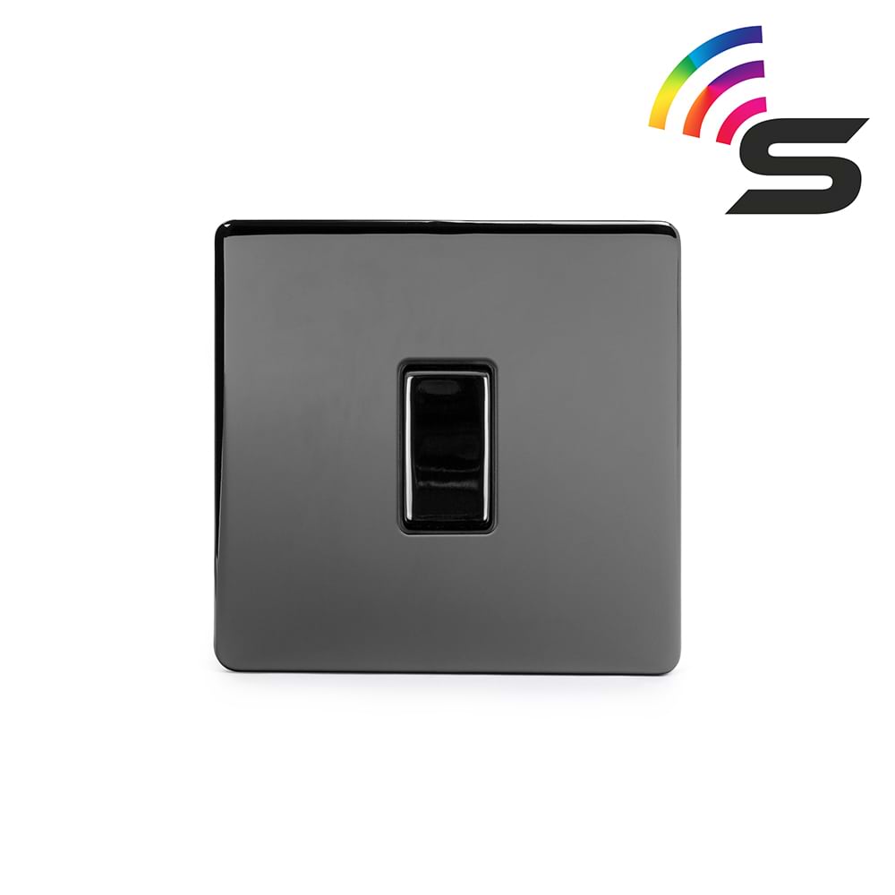 The Connaught Collection Black Nickel 1 Gang 150W Smart Rocker Switch