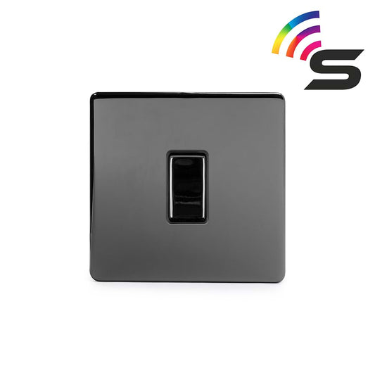 The Connaught Collection Black Nickel 1 Gang 150W Smart Rocker Switch