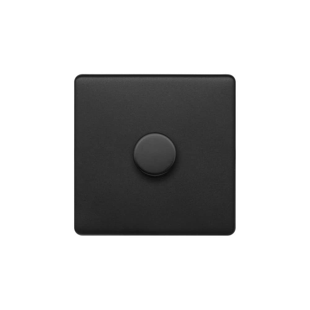 The Camden Collection Matt Black 1 Gang 400W LED Dimmer Switch