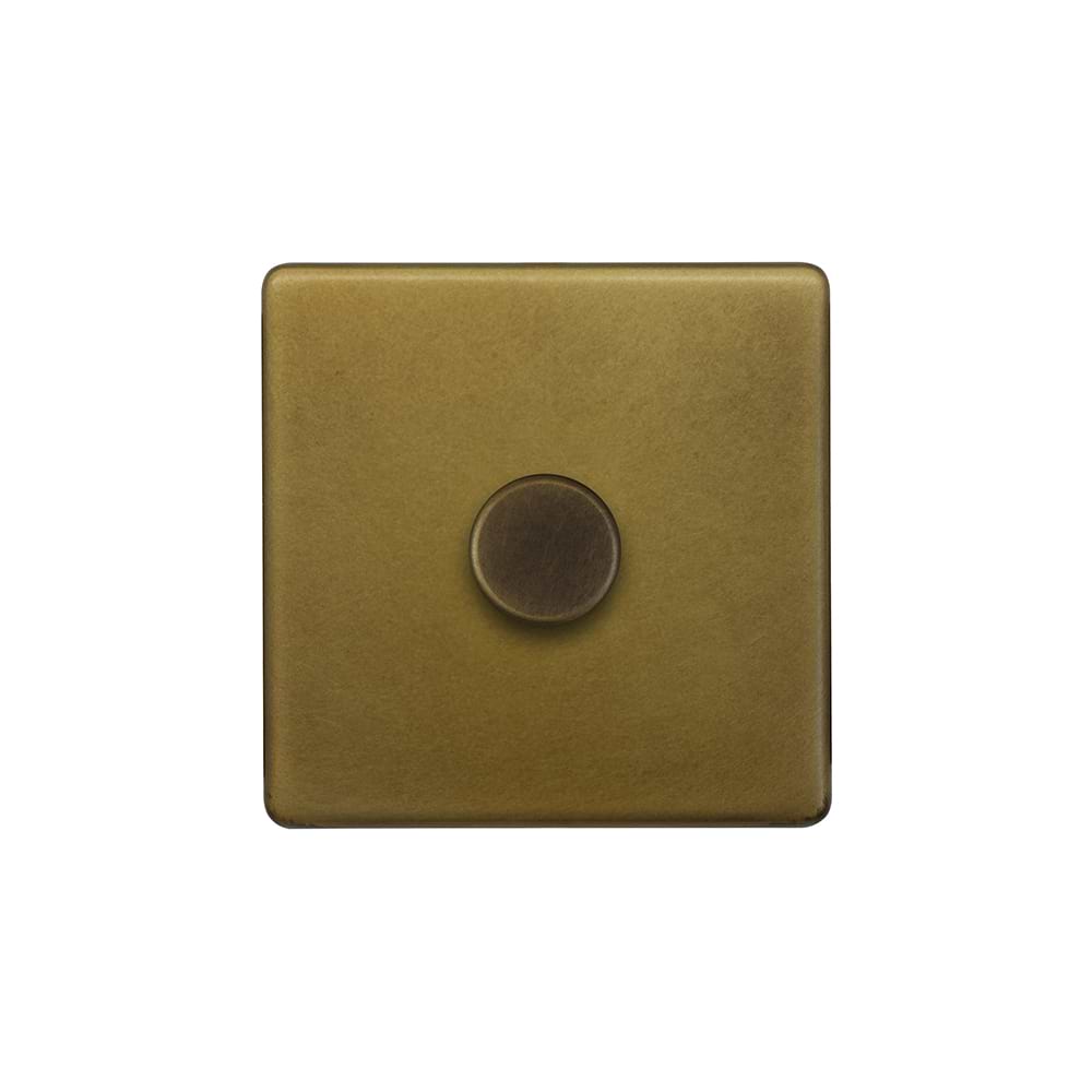 The Belgravia Collection Old Brass 1 Gang 2 -Way Intelligent Dimmer 150W LED (300w Halogen/Incandescent)