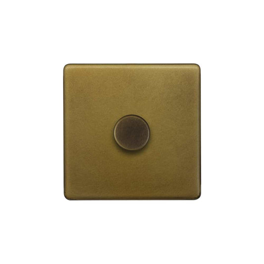 The Belgravia Collection Old Brass 1 Gang 2 -Way Intelligent Dimmer 150W LED (300w Halogen/Incandescent)