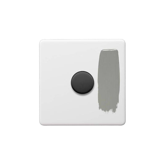 Soho Lighting Primed Paintable 1 Gang 2 -Way Intelligent Dimmer 150W LED (300w Halogen/Incandescent) with Matt Black Switch