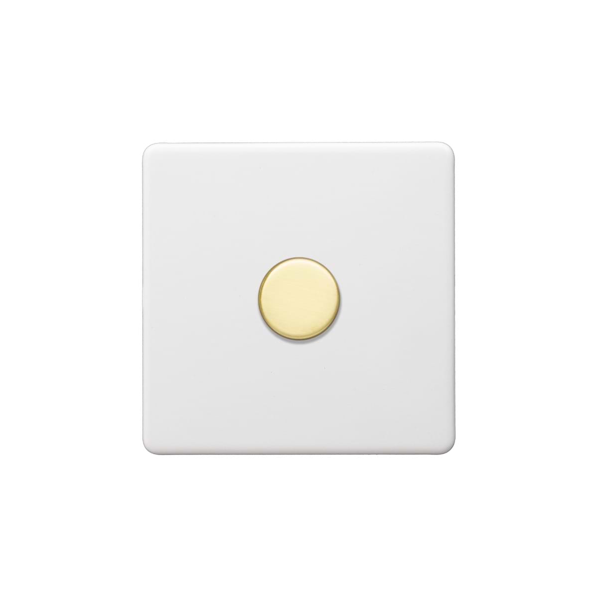 Soho Lighting Primed Paintable 1 Gang 2 -Way Intelligent Dimmer 150W LED (300w Halogen/Incandescent) with Brushed Brass Switch