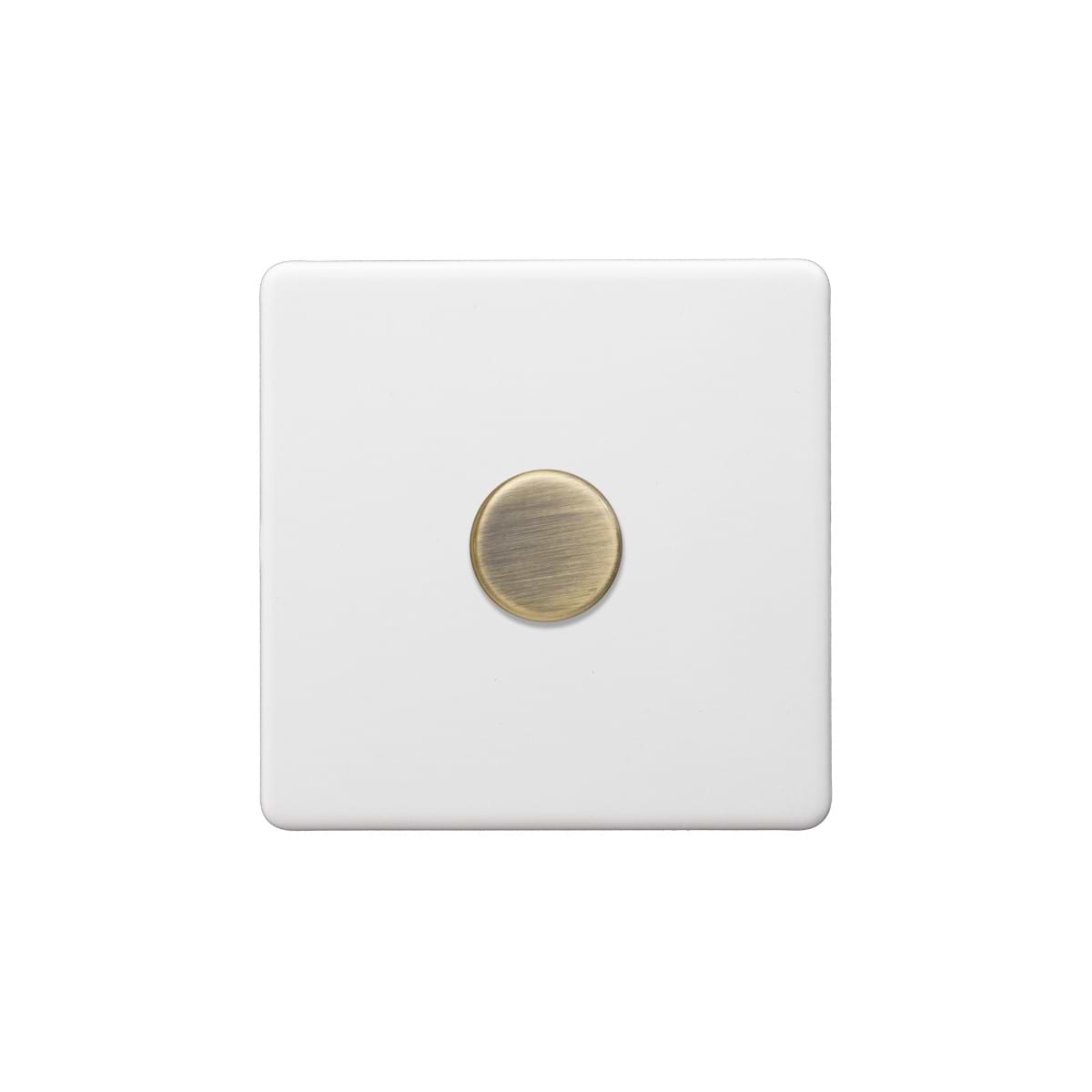 Soho Lighting Primed Paintable 1 Gang 2 -Way Intelligent Dimmer 150W LED (300w Halogen/Incandescent) with Antique Brass Switch