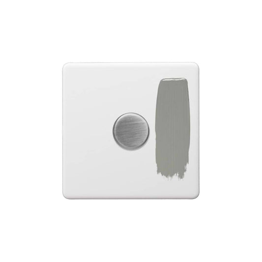 Soho Lighting Primed Paintable 1 Gang 2 -Way Intelligent Dimmer 150W LED (300w Halogen/Incandescent) with Brushed Chrome Switch