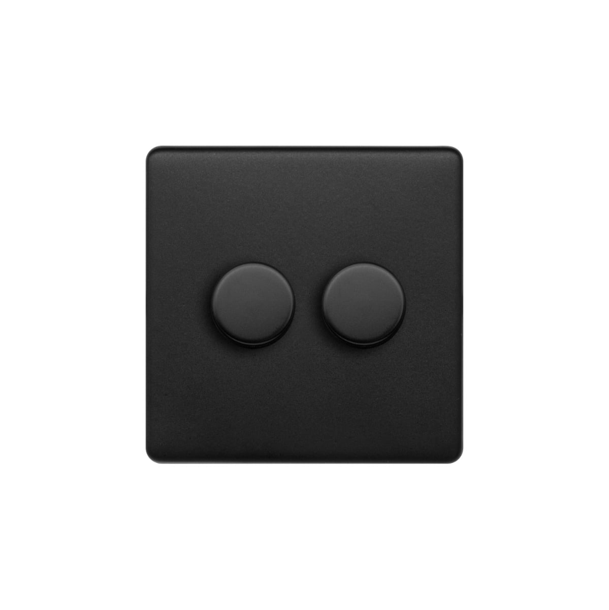 The Camden Collection Matt Black 2 Gang 400W LED Dimmer Switch