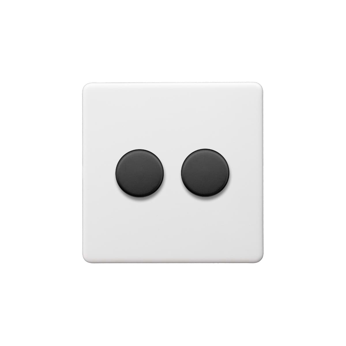 Soho Lighting Primed Paintable 2 Gang 2 -Way Intelligent Dimmer 150W LED (300W Halogen/Incandescent) with Matt Black Switch
