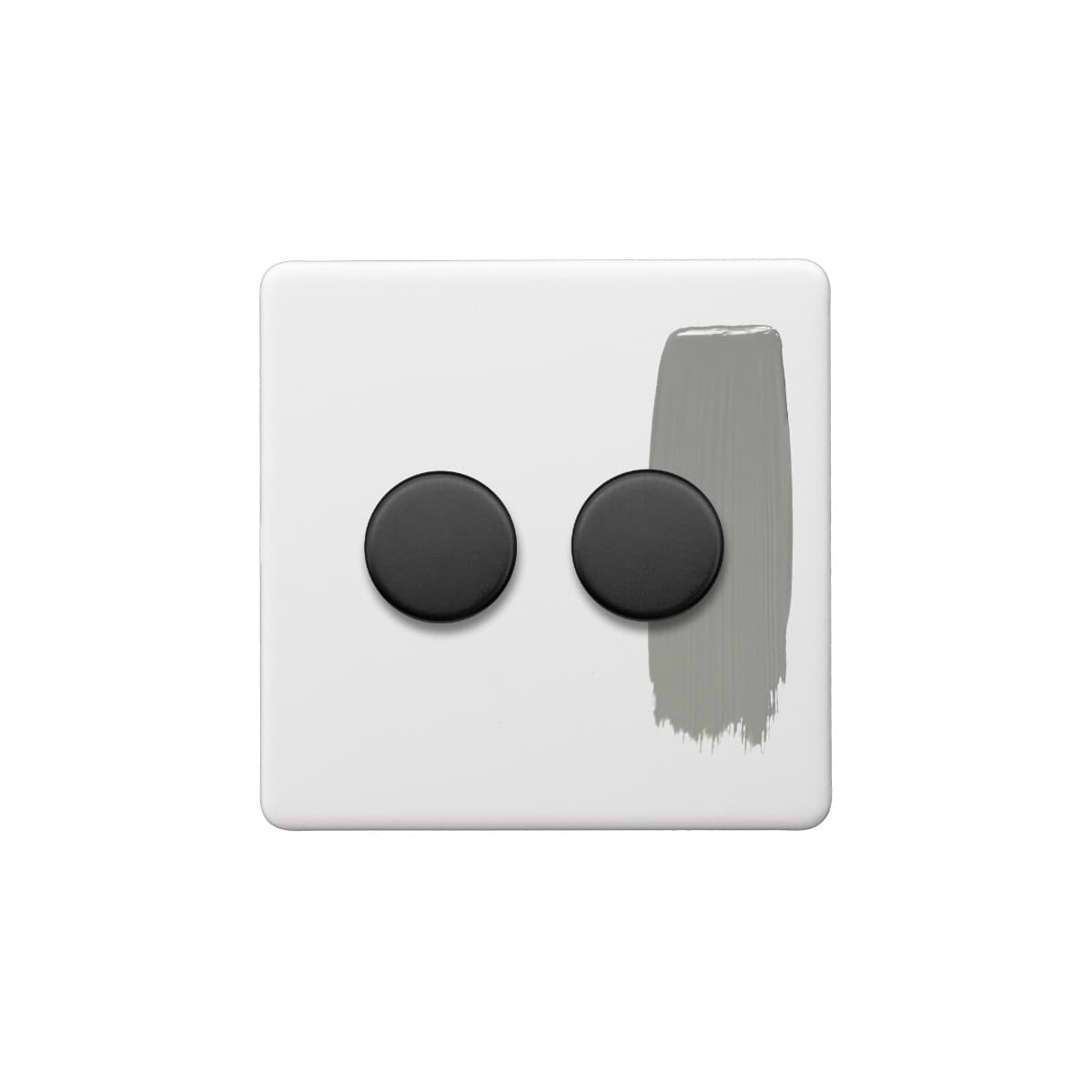 Soho Lighting Primed Paintable 2 Gang 2 -Way Intelligent Dimmer 150W LED (300W Halogen/Incandescent) with Matt Black Switch