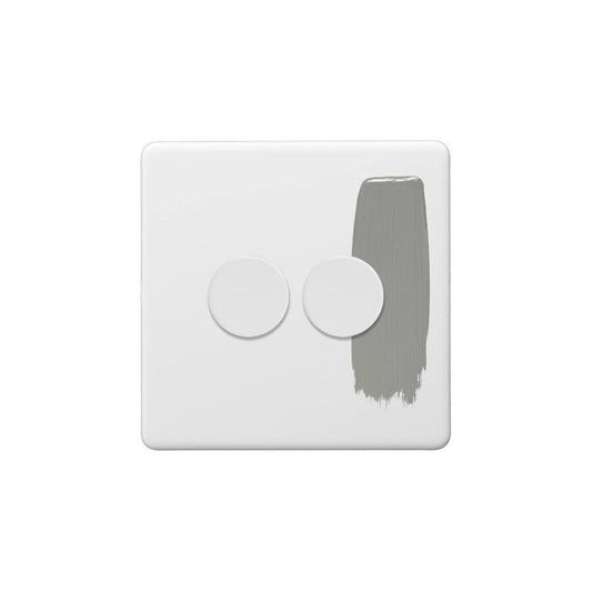 Soho Lighting Primed Paintable 2 Gang 2 -Way Intelligent Dimmer 150W LED (300W Halogen/Incandescent) with White Switch