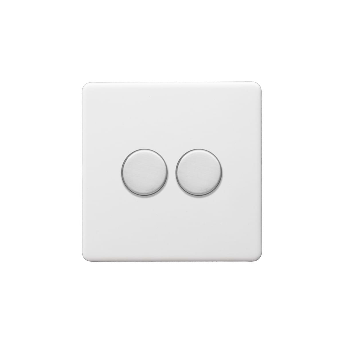 Soho Lighting Primed Paintable 2 Gang 2 -Way Intelligent Dimmer 150W LED (300w Halogen/Incandescent) with Brushed Chrome Switch