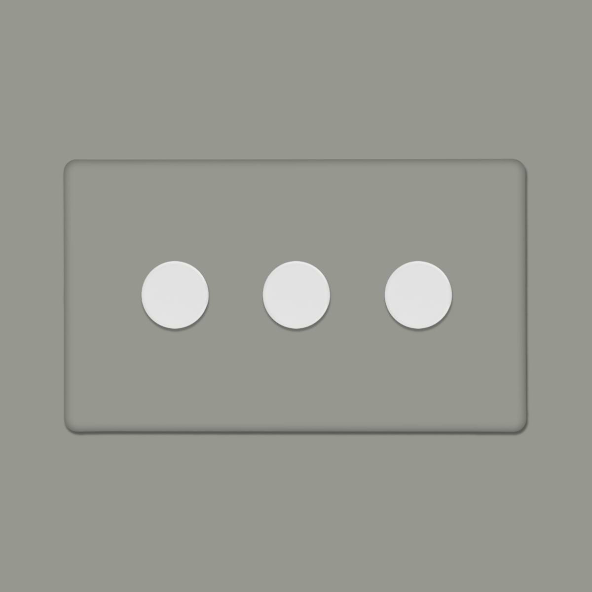 Soho Lighting Primed Paintable 3 Gang 2 -Way Intelligent Dimmer 150W LED (300w Halogen/Incandescent) with White Switch