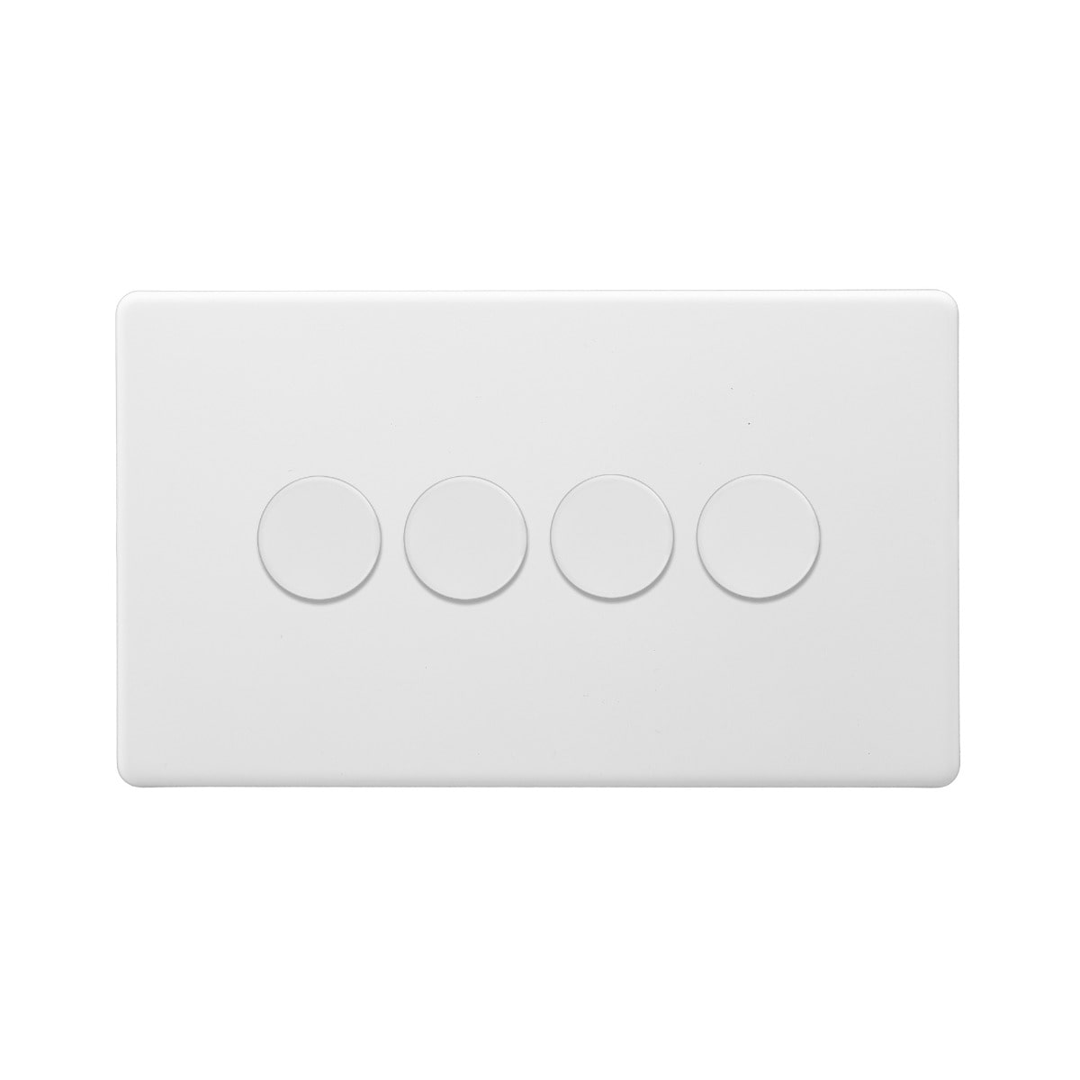 Soho Lighting Primed Paintable 4 Gang 2 Way Intelligent Dimmer Switch 150W LED (300w Halogen/Incandescent) with White Switch