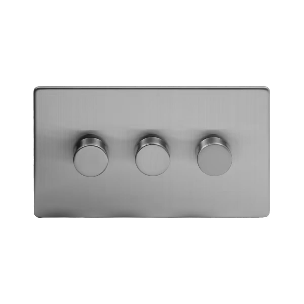 The Lombard Collection Brushed Chrome 3 Gang 400W LED Dimmer Switch