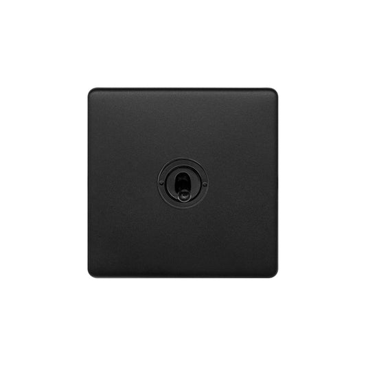 The Camden Collection Matt Black 20A 1 Gang 2 Way Toggle Switch Screwless