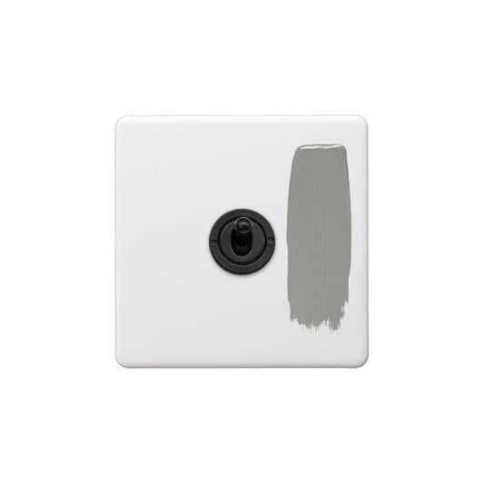 Soho Lighting Primed Paintable 1 Gang Toggle Light Switch 2 Way with Matt Black Switch