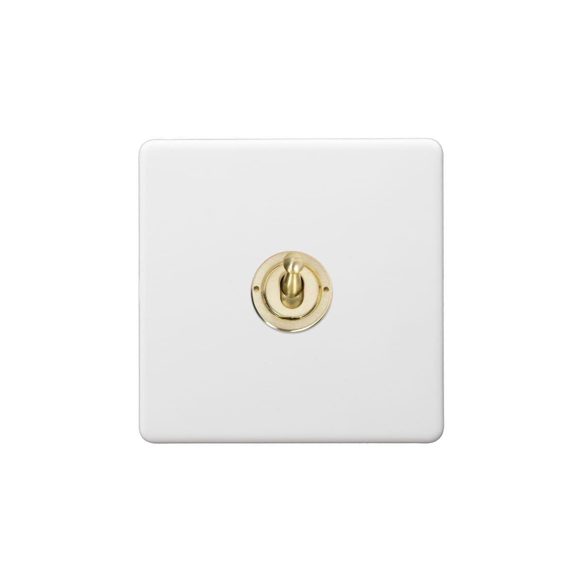 Soho Lighting Primed Paintable 1 Gang Toggle Light Switch 2 Way with Brushed Brass Switch