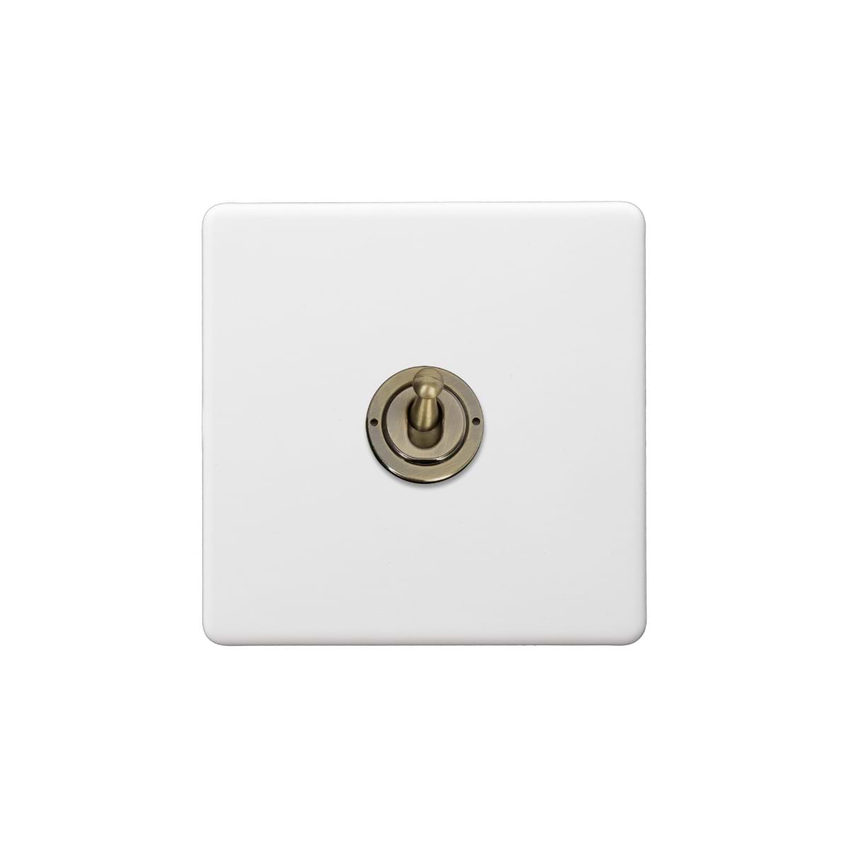 Soho Lighting Primed Paintable 1 Gang Toggle Light Switch 2 Way with Antique Brass Switch