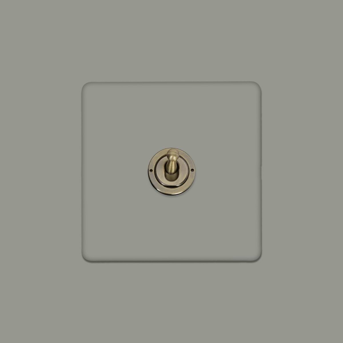 Soho Lighting Primed Paintable 1 Gang Toggle Light Switch 2 Way with Antique Brass Switch