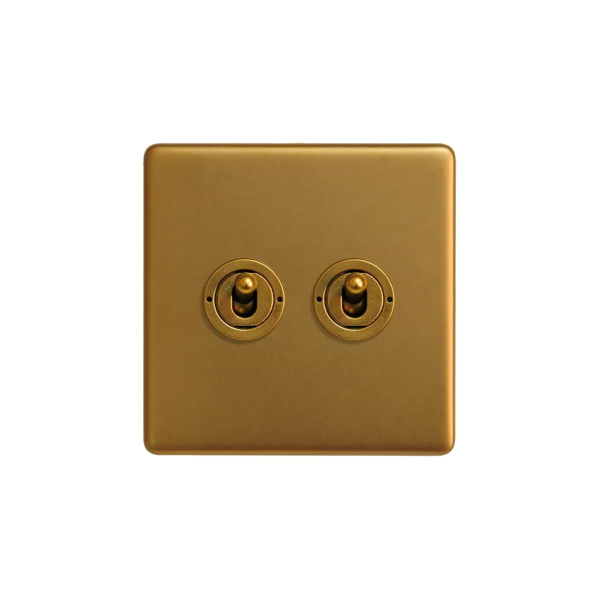 The Sloane Collection Antique Gold 2 Gang 2 Way Toggle Switch
