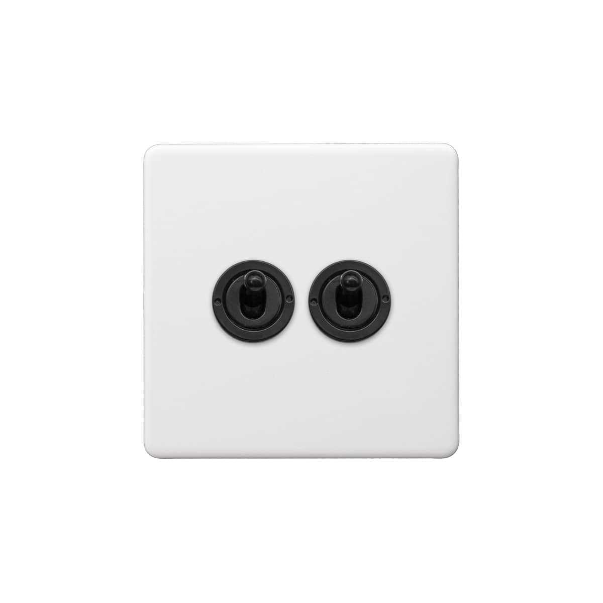 Soho Lighting Primed Paintable 2 Gang Toggle Switch 2-Way with Matt Black Switch