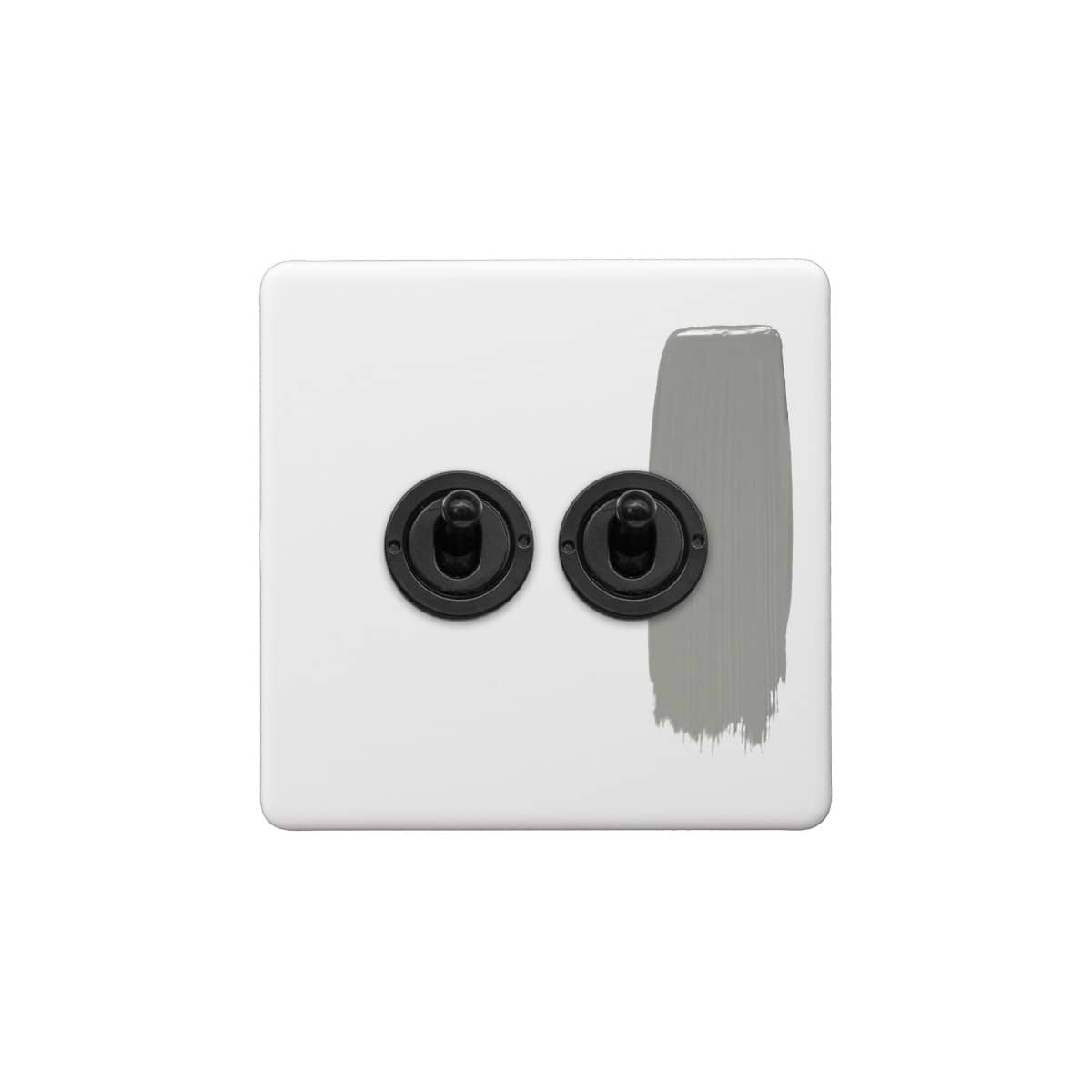 Soho Lighting Primed Paintable 2 Gang Toggle Switch 2-Way with Matt Black Switch
