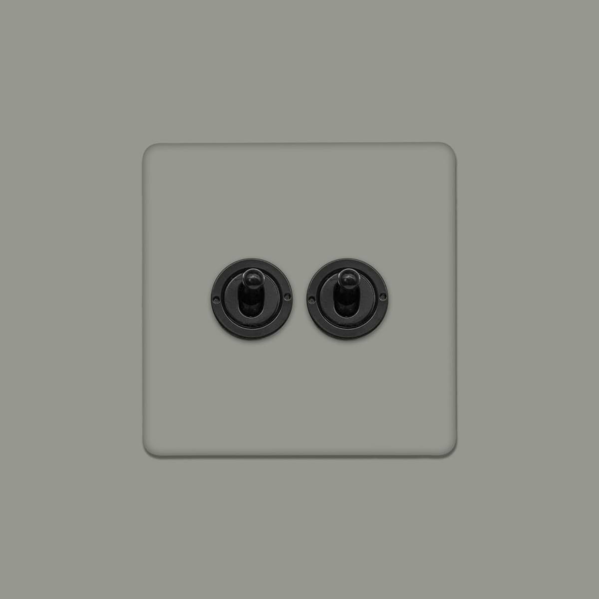 Soho Lighting Primed Paintable 2 Gang Toggle Switch 2-Way with Matt Black Switch