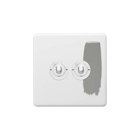 Soho Lighting Primed Paintable 2 Gang Toggle Switch 2-Way with White Switch