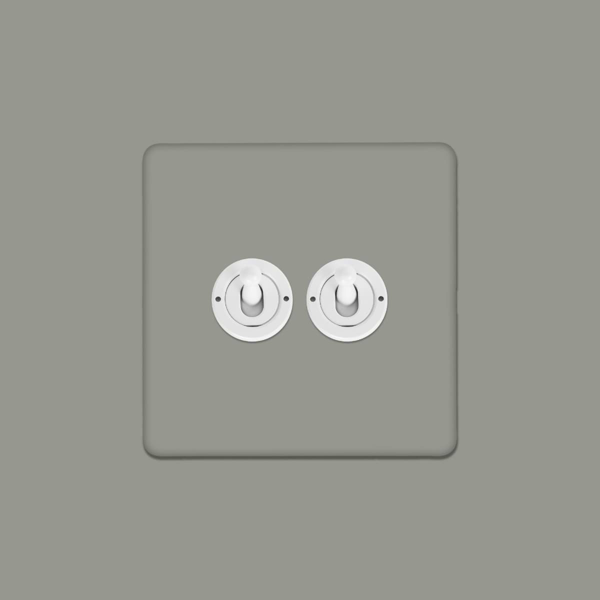 Soho Lighting Primed Paintable 2 Gang Toggle Switch 2-Way with White Switch