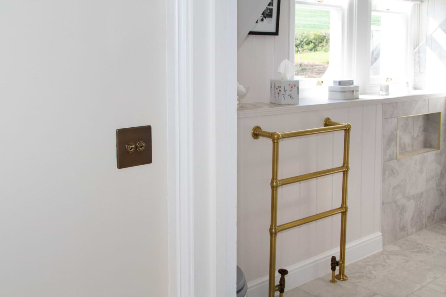 The Westminster Collection Vintage Brass 2 Gang 2 Way Toggle Switch